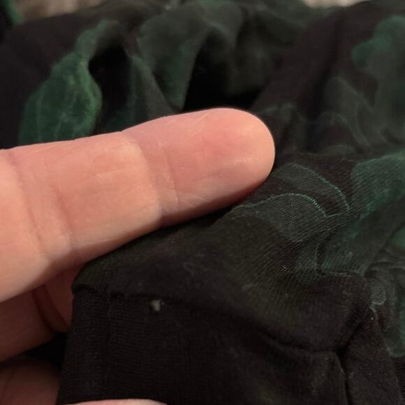 Desigual Size L Yess Midi Dress Floral Black Green Stretch - Picture 8 of 8